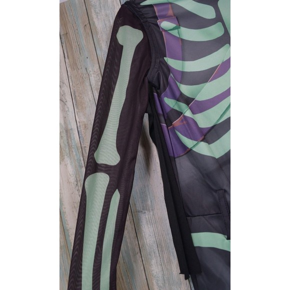 Fortnite Skull Trooper Green Glow In The Dark Halloween Costume Kids Size M 8-10 - Picture 4 of 10